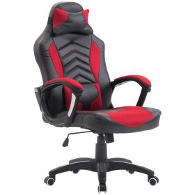 HOMCOM Vibrating Massage Office Chair High Back Executive Red Black with Lumbar Support Recliner