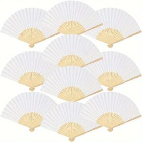 Elegant Bamboo Folding Fans for Weddings Parties & Wall Decorations