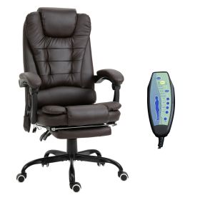 Vinsetto 7-Point Vibrating Massage Office Chair, High Back Executive Recliner with Lumbar Support, Footrest, Reclining Back, Adjustable Height, B