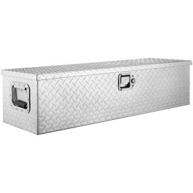 VEVOR Heavy Duty Aluminum Truck Bed Tool Box, Diamond Plate Tool Box with Side Handle and Lock Keys, Storage Tool Box Chest Box Organizer for Pic