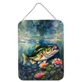 NEW Largemouth Bass Wall or Door Hanging Prints Aluminum Metal Sign Kitchen Wall Bar Bathroom Plaque Home Decor Front Door Plaque, 12x16, Multico