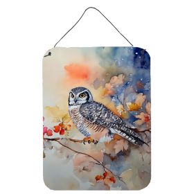 NEW Northern Hawk Owl Wall or Door Hanging Prints Aluminum Metal Sign Kitchen Wall Bar Bathroom Plaque Home Decor Front Door Plaque, 12x16, Multi