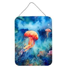 NEW Jellyfish Wall or Door Hanging Prints Aluminum Metal Sign Kitchen Wall Bar Bathroom Plaque Home Decor Front Door Plaque, 12x16, Multicolor
