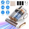 Mattress Vacuum Cleaner 16Kpa Bed Vacuum Cleaner Handheld Vacuums with Ultrasonic & UVC Light 18000 RPM Brushroll Rotation Dual Dust Bins Washable Fil