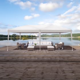 3X6m White Right Angle Unfounded Folding Shed Oxford Cloth (Color: White)