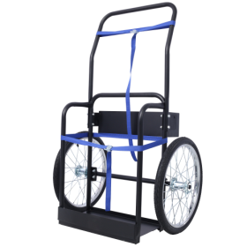 Large Dual Oxygen Tank Cart Dolly Double Cylinder Cart, 20 Pneumatic Wheels Includes Two Fastening Belts (Color: Black)