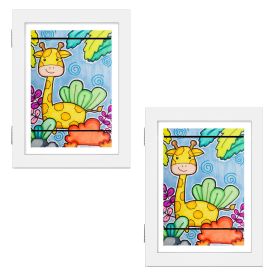 Kids Art Frame Front Opening Wooden Frame Artwork Display Storage Frame A4 Picture Frame Wall Display For Photo Art Projects Picture Children Dra (Option: White-A4)