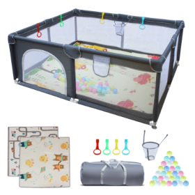 71 X 59 Baby Playard Cloth Playpen Removable Enclosures For Indoor And Outdoor Use Care For Children And Pets (Color: White)