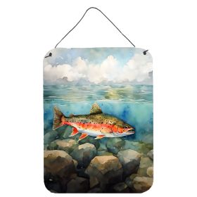 NEW Brook Trout Wall or Door Hanging Prints Aluminum Metal Sign Kitchen Wall Bar Bathroom Plaque Home Decor Front Door Plaque, 12x16, Multicolor (Default: Default)