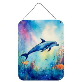 NEW Dolphin Wall or Door Hanging Prints Aluminum Metal Sign Kitchen Wall Bar Bathroom Plaque Home Decor Front Door Plaque, 12x16, Multicolor (Default: Default)