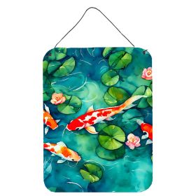 NEW Koi Fish Wall or Door Hanging Prints Aluminum Metal Sign Kitchen Wall Bar Bathroom Plaque Home Decor Front Door Plaque, 12x16, Multicolor (Default: Default)