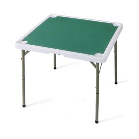 Folding Mahjong Table with Cup Holders for Game Room (Color: Green, Type: Game Table)