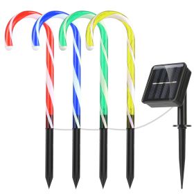Solar Christmas Candy Cane Light IP55 Waterproof Stake Light Lamp For Patio Yard Garden Pathway Outdoor Christmas Decorative Light (Option: Multicolor)