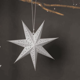 White Handmade Paper Star 60 Cm - White-Festive (Color: White)
