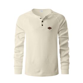 Waffle Buckle Quick-drying Raglan Henry Long Sleeve (Option: Apricot-XXXL)
